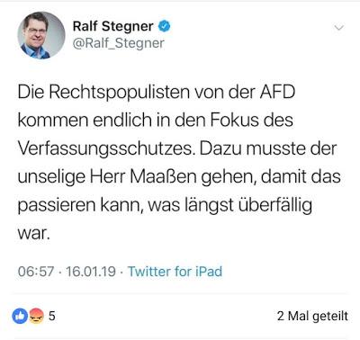 Pöbel-Ralle (SPD) bestätigt Aussage des Ex-Präsidenten des Verfassungsschutzes über linksradikale Kräfte in der SPD