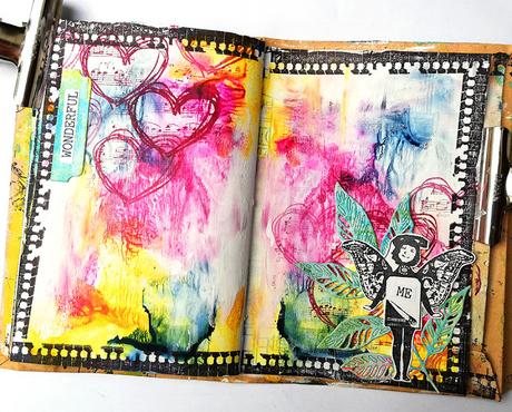 Art Journaling with Watercolours and Rubber Dance Stamps