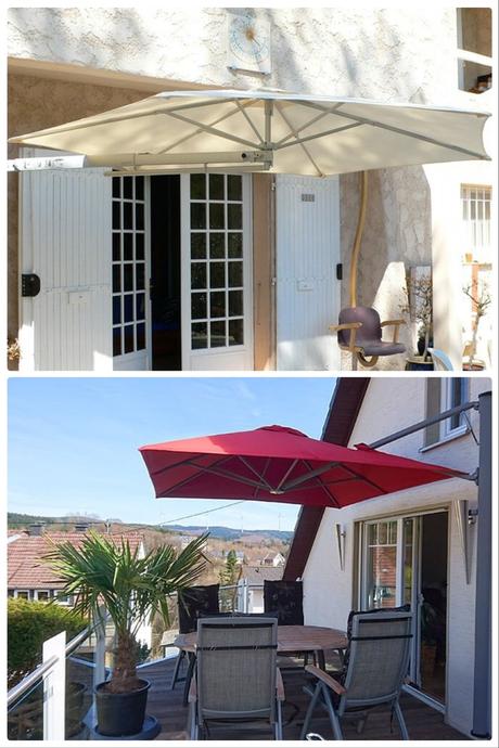 Sonnenschutz für Terrasse Balkon und Garten mit Solero Sonnenschirm Wandschrim flexibel