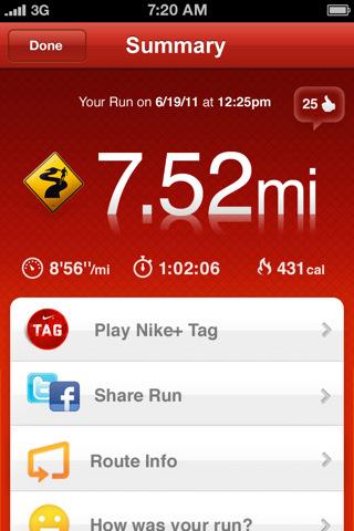 Nike+ GPS ist ein guter Begleiter während deines Workouts und bietet reichlich Informationen