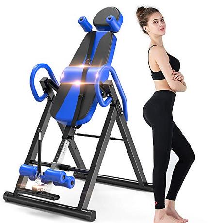 Inversionsbank Test 2019 – Die besten Inversionsbänke im Preisvergleich Yoleo Schwerkrafttrainer Inversionsbank klappbar Rückentrainer, volle vertikale Inversion 180° unterstützt maximal 136KG mit Kopfstütze Rückenkissen Schutzgürtel Körpergrößenskala