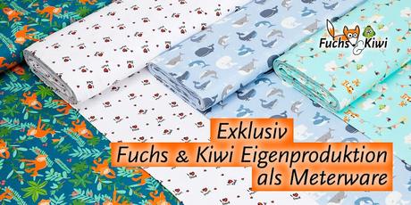 Neue Stoff-Eigenproduktionen und großer Stoffverkauf bei Fuchs & Kiwi