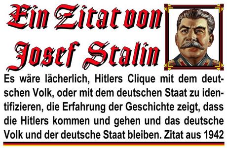 Zitat von Josef Stalin, die Hitlers kommen und gehen…