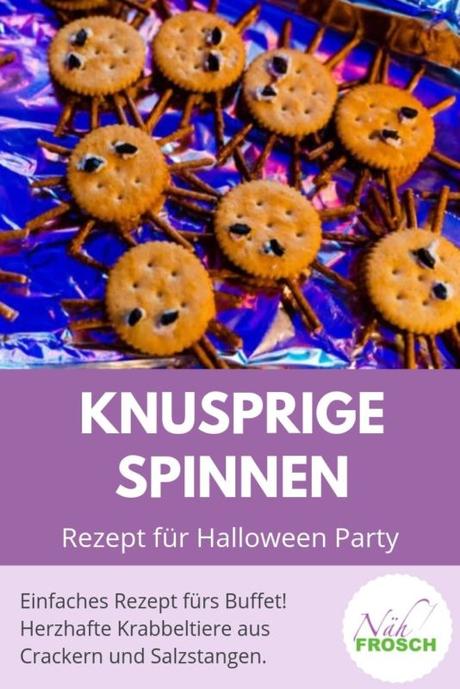 Halloween Party Rezept: Knusprige Cracker Spinnen