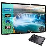 Beamer für helle Räume & Tageslicht HENZIN Mobile Beamer Leinwand mit Ständern 100 Zoll 16:9 Format...