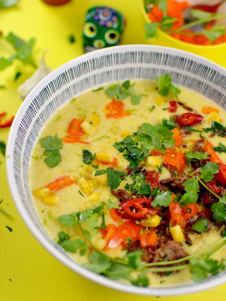 Mexikanische Mais Suppe mit Hack