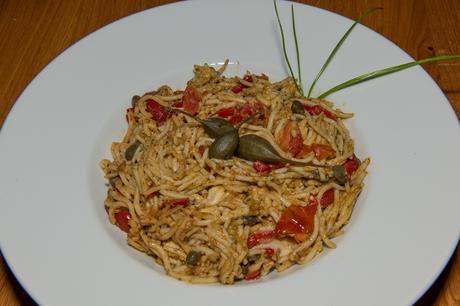 Spaghetti mit Kapern (vegan)