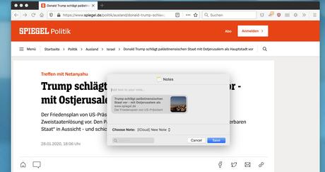 Firefox und Notizen