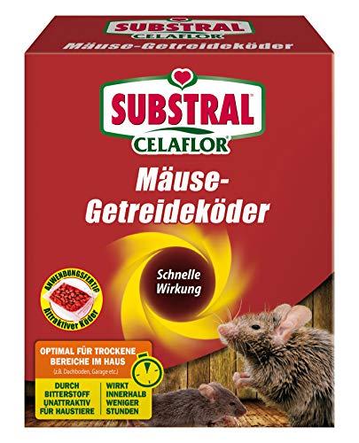 Substral Celaflor Mäuse-Getreideköder, Anwendungsfertiger, attraktiver Köder zur Bekämpfung von Mäusen mit Wirkstoff, 10 x 10 g Portionsbeu