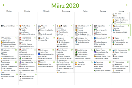Social Media Kalender 2020 Blog2Social