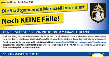 Coronavirus (COVID-19) | Stadtgemeinde Mariazell – Neueste Infos 02.04.2020