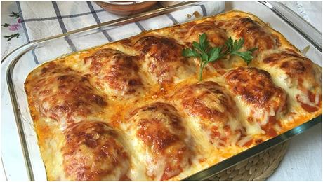 Überbackene Hackfleischbällchen Überbackene Hackfleischbällchen