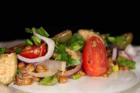 Linsensalat, mediterran Linsensalat, mediterran