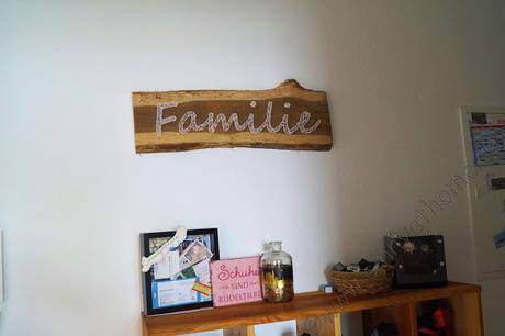 Unsere Familien-Wand bekommt auch einen ganz neuen Look #DIY #StringArt #Holz