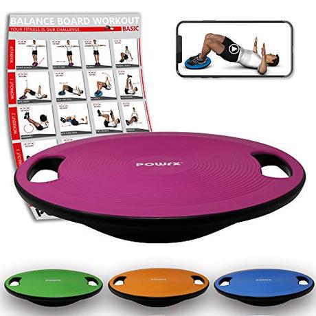 Wackelbrett: Test & Vergleich (06/2020) der besten Wackelbretter POWRX Balance Board inkl. Workout I Wackelbrett Ø 40cm mit Griffen I Therapiekreisel...