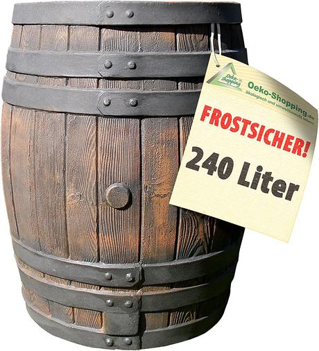 3 Regentonnen für eine Bewässerung des Gartens mit Regenwasser REGENTONNE EICHENFASS