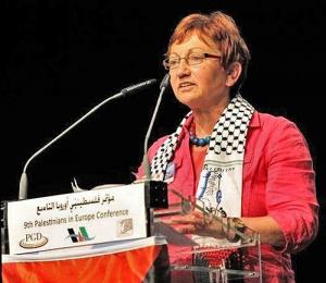 Inge Höger mit Palästina-Tuch ohne Israel