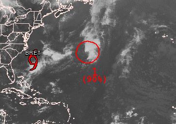 Tiefdruckgebiet östlich von BRET wird wahrscheinlich zum Tropischen Sturm CINDY, Cindy, 2011, Atlantik, aktuell, Sturm, USA, Bret, Hurrikansaison 2011, 