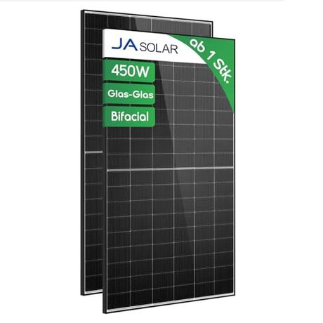 Bifaciale Solarmodule als Sichtschutz: Clevere 2-in-1 Lösung für Balkon & Garten Ja Solar 2x 450W Solarpanel Set Bifacial Black Frame Modell JAM54D40 LB N-Type TopCon...