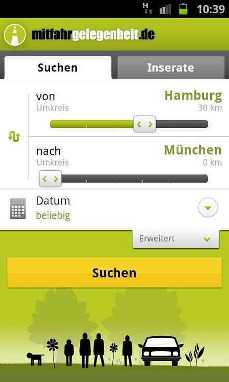 mitfahrgelegenheit.de – Der Marktführer ist nun auch als kostenlose Android App verfügbar