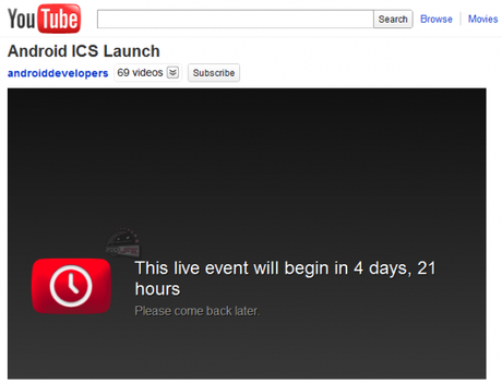 android-youtube Ice Cream Sandwich YouTube