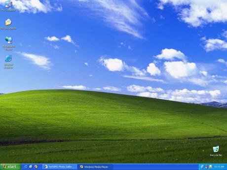Windows XP Der Desktop nach dem ersten Start