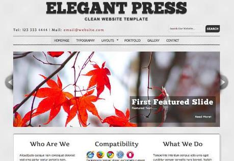 elegantpress 10 aktuelle und kostenlose HTML5 & CSS3 Website Templates
