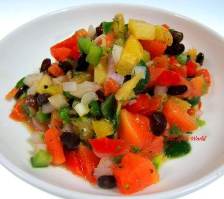 Schwarze Bohnen Papaya Salsa