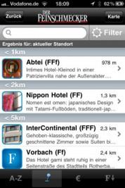 DER FEINSCHMECKER Hotel Guide Deutschland  – auf dem iPhone und Sie wissen unterwegs immer, wo Sie am besten Ihr müdes Haupt betten