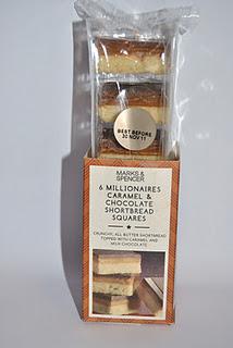 Morrisons Millionaire's Shortbread, Marks & Spencer Millionaires Caramel &Chocolate; Shortbread Squares und Thorntons Mini Caramel Shortcakes