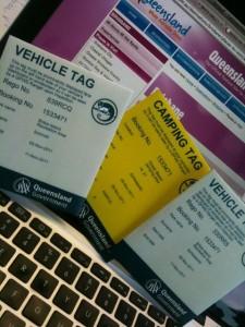 Camping und Vehicle Permit Tags