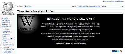 SOPA-Blackout bei identi.ca und der englischen Wikipedia