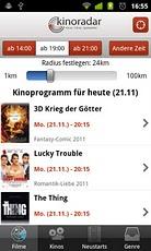 Die hilfreiche Android App für Kinofreunde: kinoradar – Kino, Filme & mehr