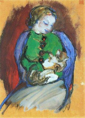 Franz Marc, Mädchen mit Katze