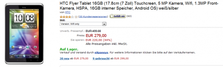Deal: HTC Flyer für 279 Euro