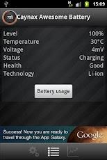 Die wichtigsten Infos auf dem Homescreen: Caynax Super Battery Widget