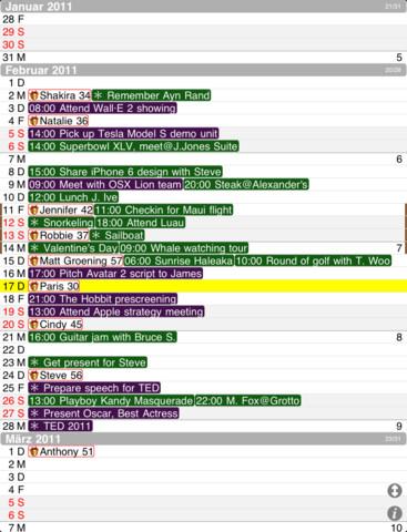Month Calendar – Alle Termine eines Monats farblich im Blick
