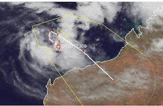 Tropischer Zyklon LUA vor Nordwest-Australien wird wahrscheinlich zu einem Hurrikan, Lua, Australien, Australische Zyklonsaison, aktuell, 2012, März, Satellitenbild Satellitenbilder, Vorhersage Forecast Prognose, Verlauf, Zugbahn, Karratha, Port Hedland, Broome