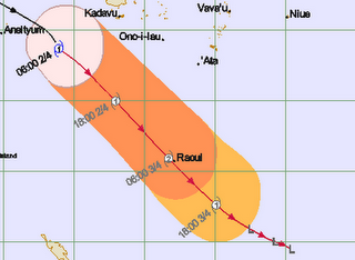 Tropischer Sturm / Zyklon DAPHNE entsteht bei Fidschi