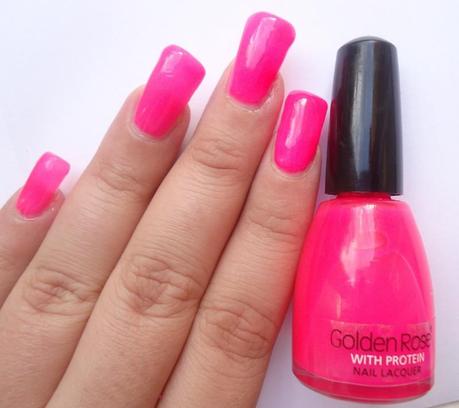 Nails of the Day: Golden Rose - Neon Pink (328)