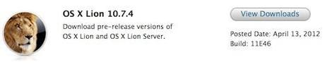 Apple gibt OS X Lion 10.7.4 für Entwickler frei
