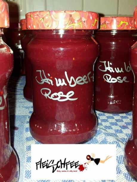 Himbeer-Rosen Marmelade ohne Kerne