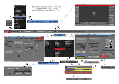 Die Sprache der Blender Benutzeroberfläche (User Interface; UI) auf Deutsch umstellen