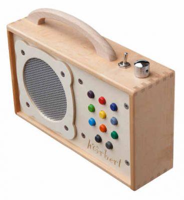 Hörbert einen tragbaren mp3-Player im Holzkasten