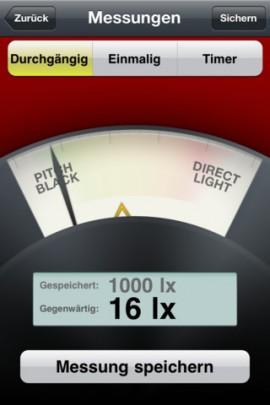 LuxMeter – misst auf dem iPhone, iPad die Stärke von Lichtquellen