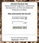 Webtipp: Heizwert-Rechner Holz