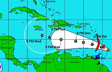 Atlantik aktuell: Hurrikan TOMAS kommt in die Karibik - potenziell der Monster-Hurrikan 2010, TOMAS, 2010, aktuell, Atlantik, Hurrikansaison 2010, Karibik, major hurricane, Vorhersage Forecast Prognose, 