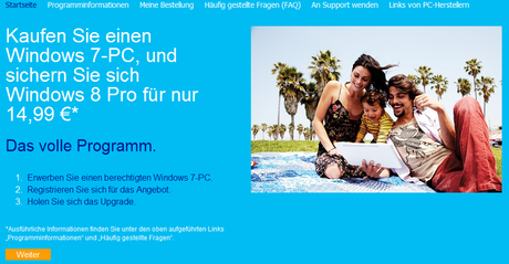Windows 8 Pro ab sofort für 15 Euro