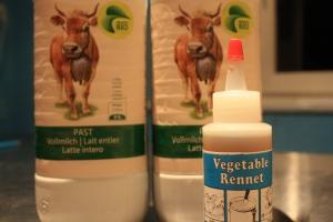 Bio-Milch und vegetarisches Lab
