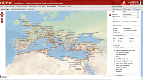 Reisen wie die alten Römer: eine Reisezeit-Maschine im Web